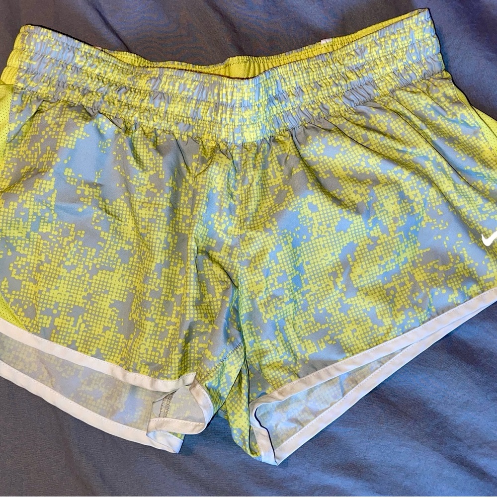 Nike Women's Dri-Fit Shorts in Grey and Yellow